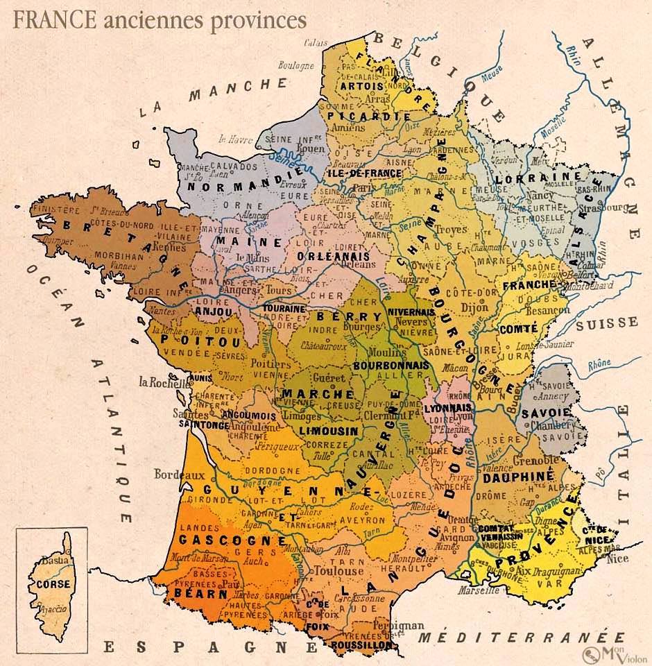 Carte des provinces de France - Contre-Info